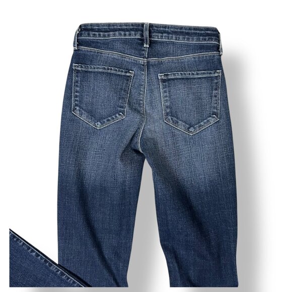 L'Agence Boot Cut Mid Rise Raw Hem Dark Blue Wash Jeans Sz 24 - Picture 4 of 4